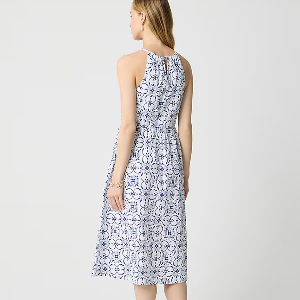 NWT J.Crew Strappy poplin halter dress, Sz 8 - Picture 2 of 7